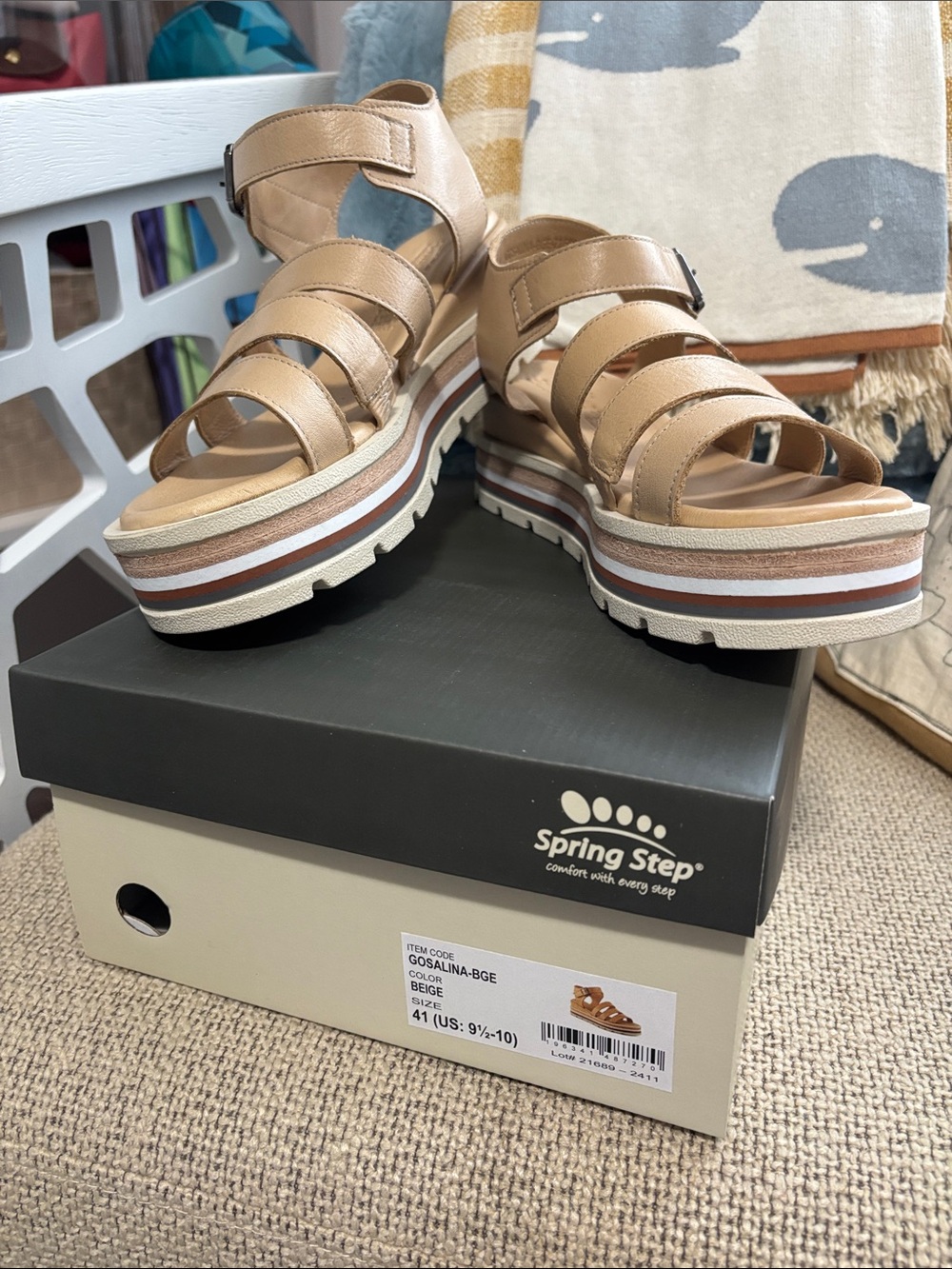 Spring Step Gosalina all leather triple band sandal